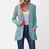 Velira Womens Knitwear Sonoma Ribbled Kišeninis Kardiganas