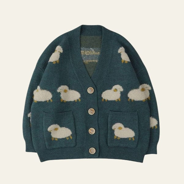 Velira Womens Knitwear Šviesiai žalia / S Oslo avių megztinis kardiganas