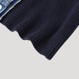 Velira Womens Knitwear Tamsiai mėlyna / Vienas dydis Marenya moterų megztinis su džinsiniu apvadu