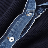 Velira Womens Knitwear Tamsiai mėlyna / Vienas dydis Marenya moterų megztinis su džinsiniu apvadu
