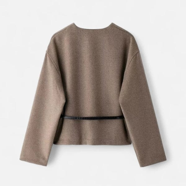 Velira Womens Knitwear Vienos diržo apvyniojimo švarkas