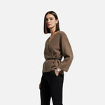 Velira Womens Knitwear Vienos diržo apvyniojimo švarkas