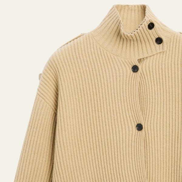 Velira Womens Knitwear Vienos mygtukų aukšto kaklo vilnonis kardiganas