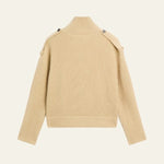 Velira Womens Knitwear Vienos mygtukų aukšto kaklo vilnonis kardiganas