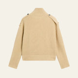 Velira Womens Knitwear Vienos mygtukų aukšto kaklo vilnonis kardiganas