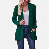 Velira Womens Knitwear Žalia / S Sonoma Ribbled Kišeninis Kardiganas
