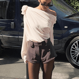 Velira Womens Tops Alencia vieno peties drapiruota šifono bluzonė