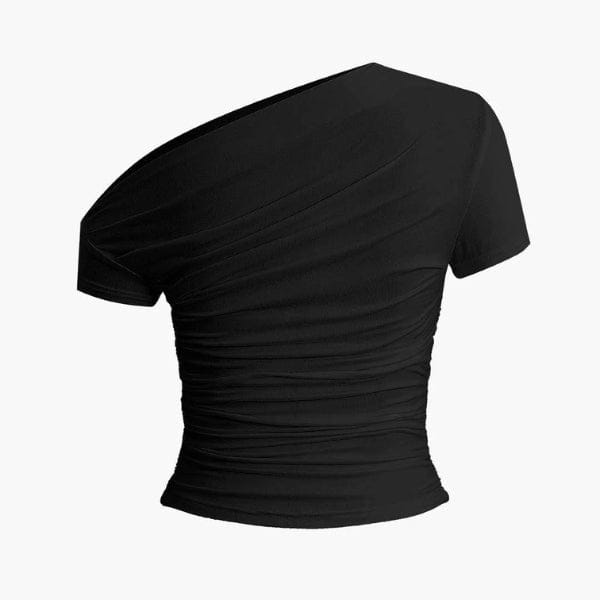 Velira Womens Tops Amalfi asimetrinė raukšlėta palaidinė