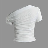 Velira Womens Tops Amalfi asimetrinė raukšlėta palaidinė