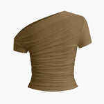 Velira Womens Tops Amalfi asimetrinė raukšlėta palaidinė