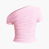 Velira Womens Tops Amalfi asimetrinė raukšlėta palaidinė