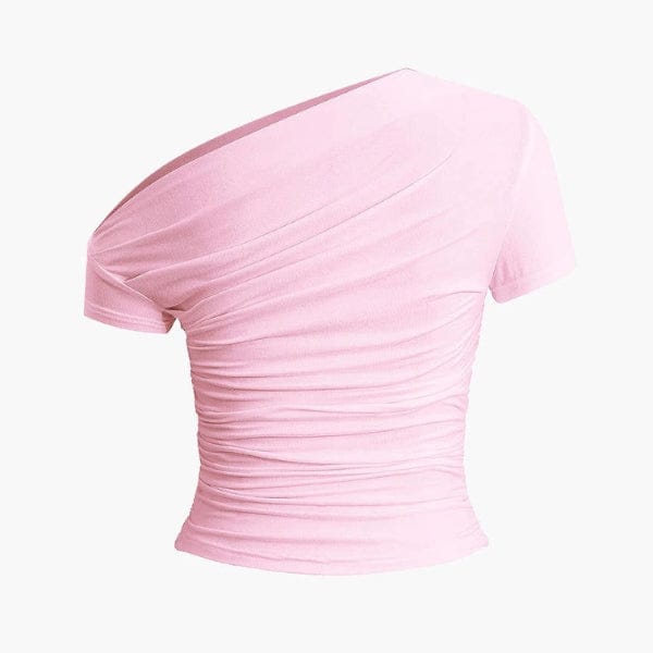 Velira Womens Tops Amalfi asimetrinė raukšlėta palaidinė