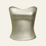 Velira Womens Tops Auksinė Pilka / S Monako Metalinis Bustierio Viršus