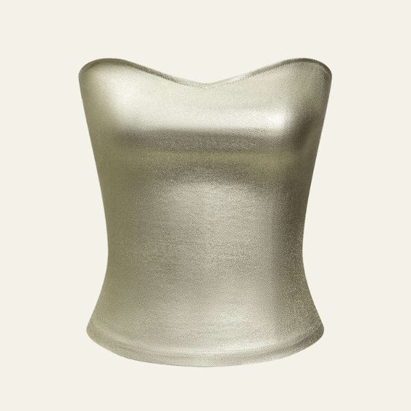Velira Womens Tops Auksinė Pilka / S Monako Metalinis Bustierio Viršus