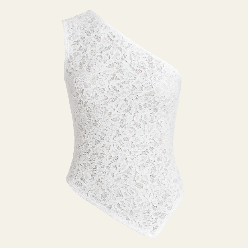 Velira Womens Tops Balta / S Gražus vieno peties nėrinių topas