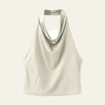 Velira Womens Tops Balta / XS Solène Draped Halter Neck Top