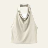Velira Womens Tops Balta / XS Solène Draped Halter Neck Top
