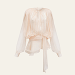 Velira Womens Tops Bežinė / S Vienos Šilko Šifono Bluzė