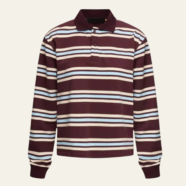 Velira Womens Tops Bordo / S Oksfordo Dryžuotas Regbio Polo