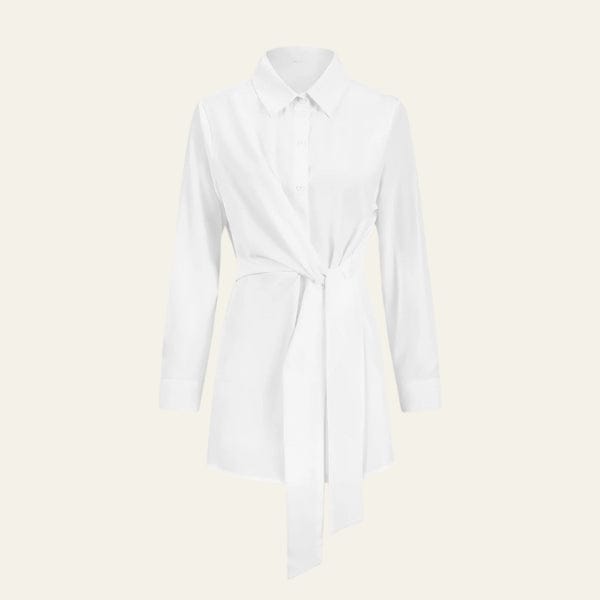 Velira Womens Tops Capri juosmeniu rišamas ilgas marškiniai