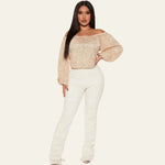 Velira Womens Tops Celviera Blizgučių Off-Shoulder Bluzonas