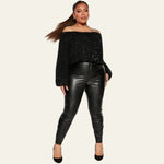 Velira Womens Tops Celviera Blizgučių Off-Shoulder Bluzonas