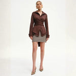Velira Womens Tops Florencijos Apvyniojimo Marškiniai