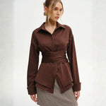 Velira Womens Tops Florencijos Apvyniojimo Marškiniai
