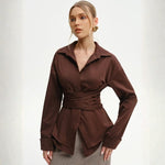 Velira Womens Tops Florencijos Apvyniojimo Marškiniai