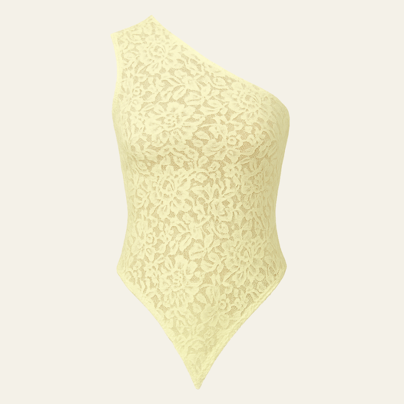 Velira Womens Tops Geltona / S Gražus vieno peties nėrinių topas
