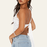 Velira Womens Tops Gražus vieno peties nėrinių topas