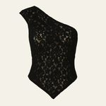 Velira Womens Tops Juoda / S Gražus vieno peties nėrinių topas