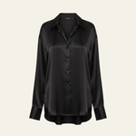 Velira Womens Tops Juoda / S Valensijos Šilkinė Bluzonė