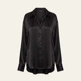 Velira Womens Tops Juoda / S Valensijos Šilkinė Bluzonė