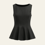 Velira Womens Tops Juoda / XS Ženevos Peplum Topas