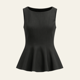 Velira Womens Tops Juoda / XS Ženevos Peplum Topas
