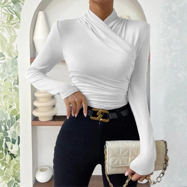 Velira Womens Tops Monako apvyniojamas ilgomis rankovėmis viršus