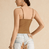 Velira Womens Tops Noelle Permatomas Panelinis Bodis