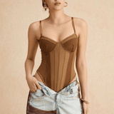 Velira Womens Tops Noelle Permatomas Panelinis Bodis