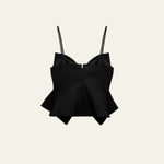 Velira Womens Tops Noelle Sparkle Bow Crop Top