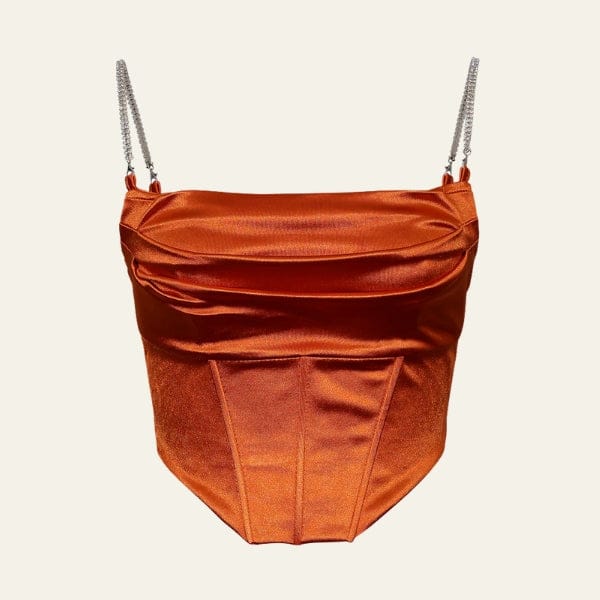 Velira Womens Tops Oranžinė / S Florencijos drapiruotas korsetas Cami viršus