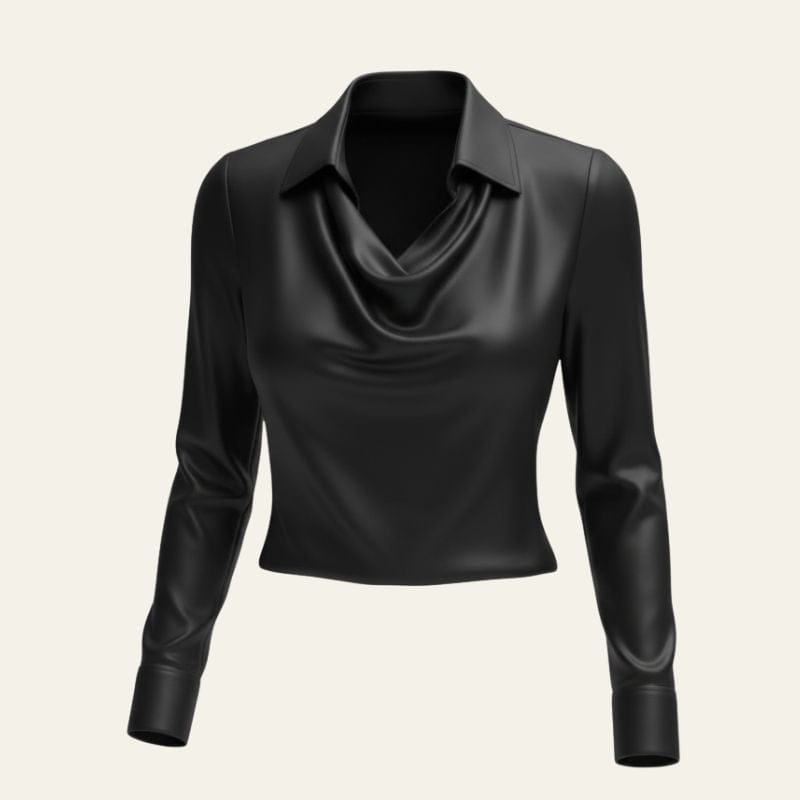 Velira Womens Tops Paryžiaus drapiruota kapišono tipo bliuska