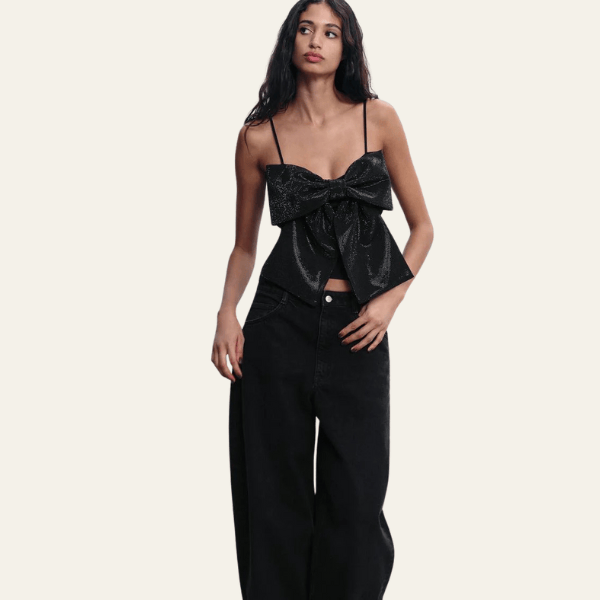 Velira Womens Tops Portofino trumpas viršus su kaspinu