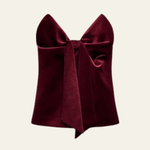 Velira Womens Tops Raudona / XS Luzernas Aksominis Lankas