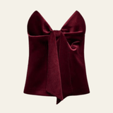 Velira Womens Tops Raudona / XS Luzernas Aksominis Lankas