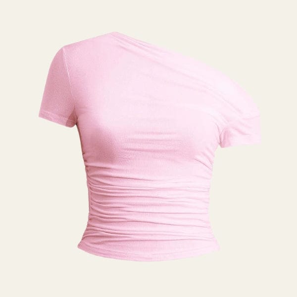 Velira Womens Tops Rožinė / S Amalfi asimetrinė raukšlėta palaidinė