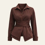 Velira Womens Tops Ruda / S Florencijos Apvyniojimo Marškiniai