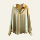 Velira Womens Tops Žalia / S Valensijos Šilkinė Bluzonė