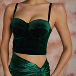Velira Womens Tops Žalia / S Veronos Korsetas-Bustier Viršus