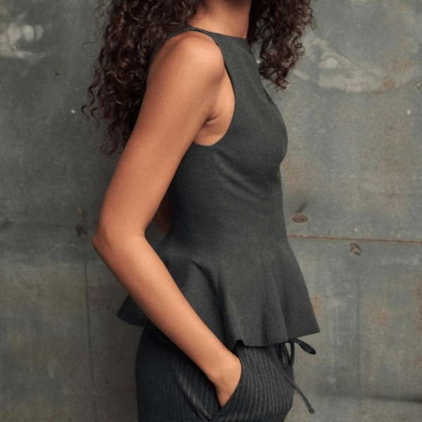 Velira Womens Tops Ženevos Peplum Topas